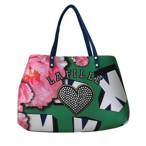 La Fille Des Fleurs Handbag Shoulder Magnet Closure Bag - Picture 1 of 12